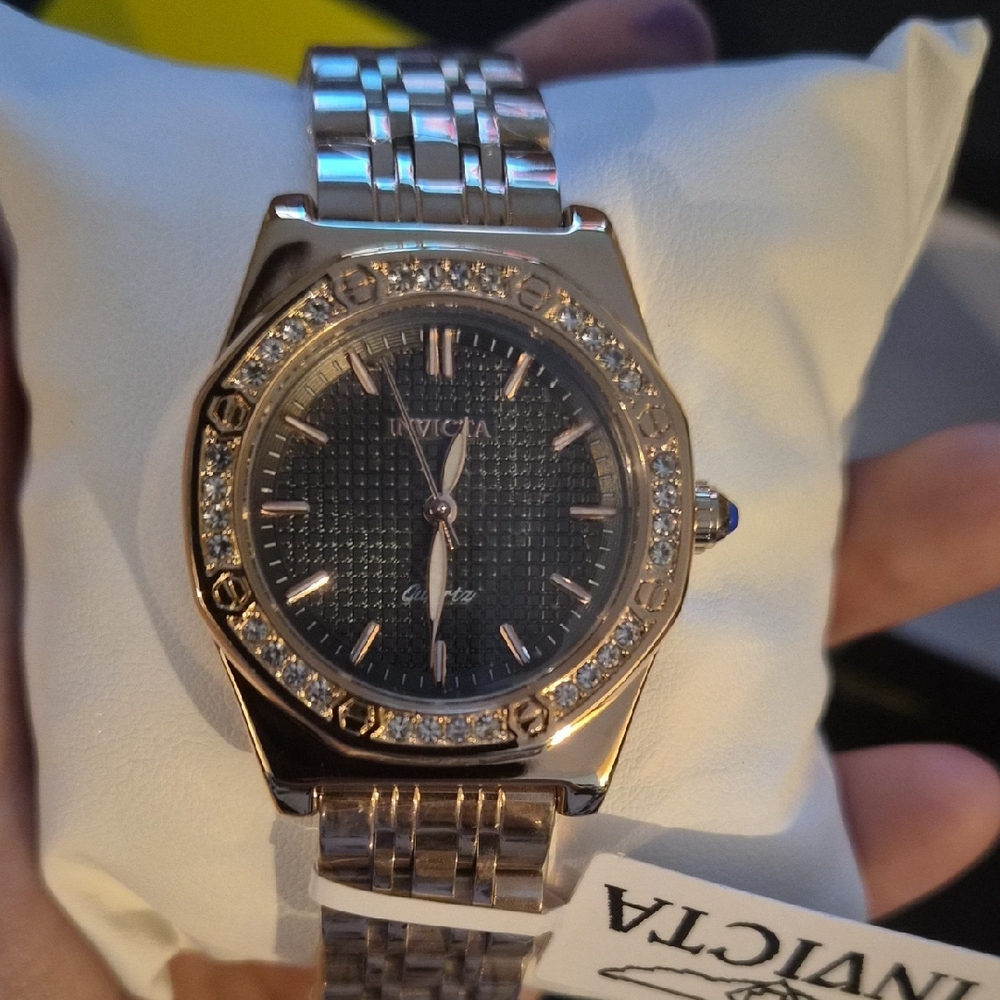 Invicta Gold and Silver Watch with Crystal Accents Luxury Edition